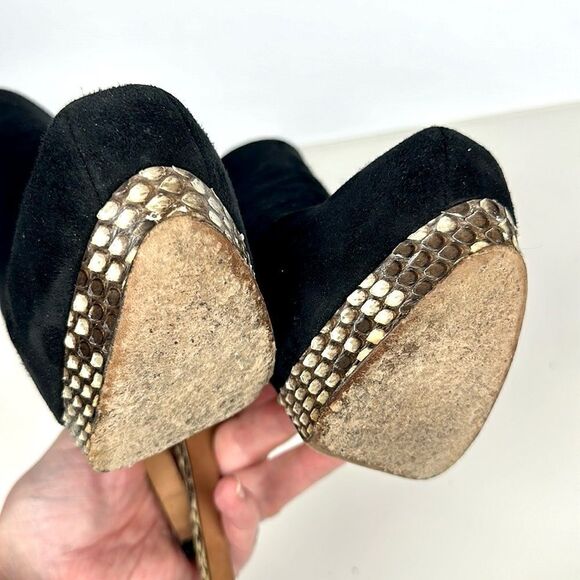 Alexandre Birman Black Suede Python Heels Ankle Booties size EUR 35 US 5 - Picture 10 of 15
